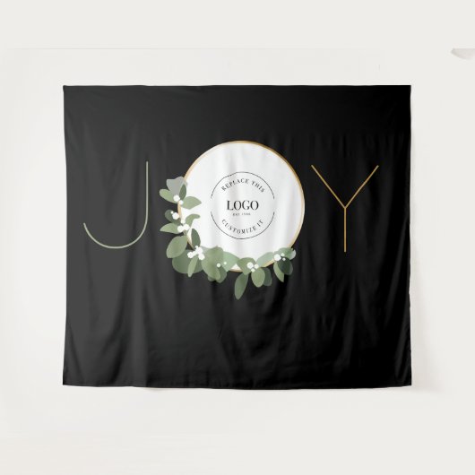 Krans voor feestelijke bedrijfsfeest Logo Kerstvre Wandkleed (Voorkant (horizontaal))