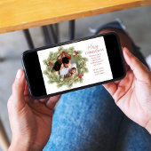 Krans voor Kerst Botanische Winter Vakantie Feestdagenkaart