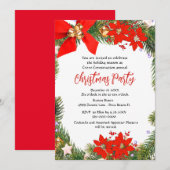 Krans voor kerstfeest met Poinsettia Kaart (Voorkant / Achterkant)