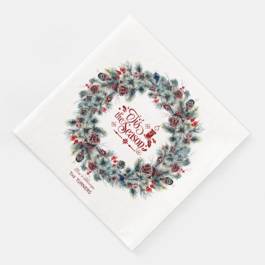 Krans voor Winter Vakantie met 'Tis the Season Mon Servet (Hoek)