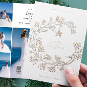 Krans Vrolijk Kerstfeest Gelukkig Nieuwjaar Collag Folie Feestdagenkaart