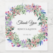 Krans Waterverf Bloemenbessen Trouwlabels Wijn Etiket (Enkel label)