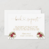 Krans Waterverf Poinsettia Goud Baby Shower Informatiekaartje (Voorkant / Achterkant)