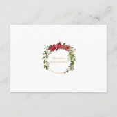 Krans Waterverf Poinsettia Goud Baby Shower Informatiekaartje (Achterkant)