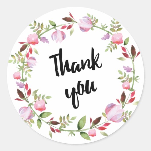 Krans waterverven ronde sticker (Voorkant)