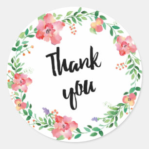 Krans waterverven ronde sticker