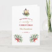 Krans Wij wensen u een vrolijk kerstfeest Kaart (Voorkant)