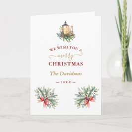 Krans Wij wensen u een vrolijk kerstfeest  Kaart