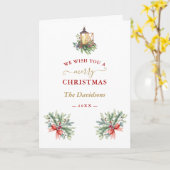 Krans Wij wensen u een vrolijk kerstfeest  Kaart (Gele Bloem)