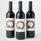 Krans Wijnlabel voor Thanksgiving Wijn Etiket (Flessen)
