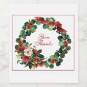 Krans Wijnlabel voor Thanksgiving Wijn Etiket (Enkel label)