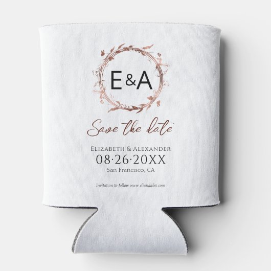 Krans Wildflower Lente Bruiloft Save The Date Blikjeskoeler (Achterkant)