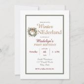 Krans Winter ONEderland Kinder eerste verjaardag Kaart (Voorkant)