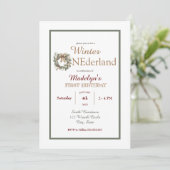 Krans Winter ONEderland Kinder eerste verjaardag Kaart (Staand voorkant)