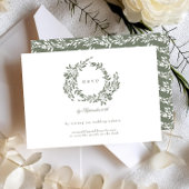 Krans Wit & Sage Groen Klassieke Bruiloft Website RSVP Kaartje
