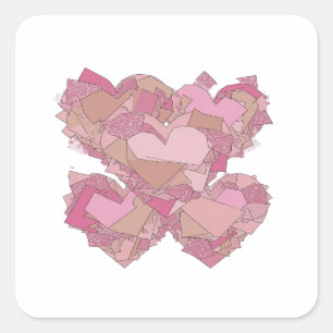 Krans zilverkleurige HARTEN IN DE LIEFDE Sticker P