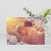 Kransberichten met vintage kant Save The Date-aank Save The Date (Staand voorkant)