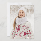 Kransberig Kerstscript Kerstmis Foto Feestdagenkaart (Voorkant)