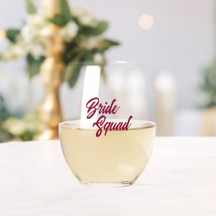 Kransberryrode Bruidsmeisjes Team Bachelorette Fee Wijnglas Zonder Voet