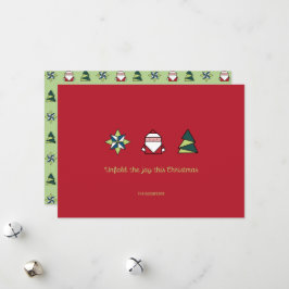 Kransbes Origami Kerstmis Feestdagenkaart