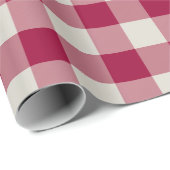 Kransbesrood Gingham Buffalo geruite patroon Cadeaupapier (Rol Hoek)