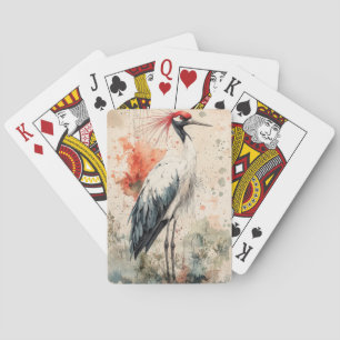 Kransbloesem Inktwassing Rode Kraanvogel (1) Pokerkaarten