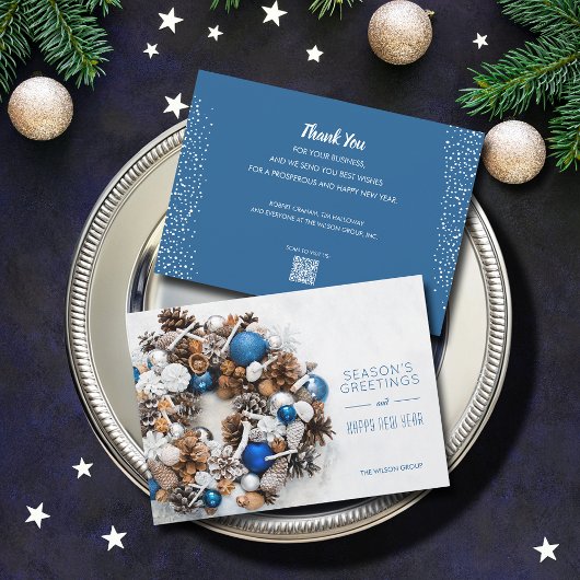 Kransen Denneboom Kerstkrans QR Code Zakelijk Feestdagenkaart