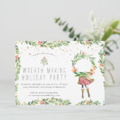 Kransen Maken | Uitnodiging voor Kerstfeest (Staand voorkant)