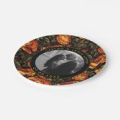 Kransen met dikke rozen voor huwelijksaandenken papieren bordje (Gekanteld)