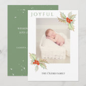 Kransen van hulst Plat Kerstkaart (Voorkant / Achterkant)