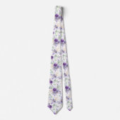 Kranshalsband met tere pastel paarse bloemen voor stropdas (Voorkant)