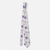 Kranshalsband met tere pastel paarse bloemen voor stropdas (Achterkant)