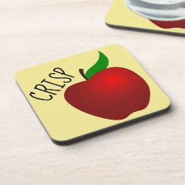 Kransige appel plastic onderzetters met kurk achte
