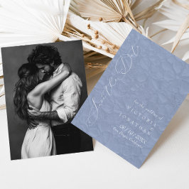 Kranskleurig Stofblauw Eenvoudig Save The Date