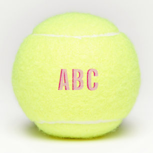 Kransletterzetting Roze 3 Letter Monogram Tennisballen