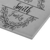 Kransmonogram met familienaam snijplank (Hoek)