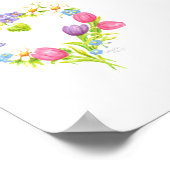 Kransposter Waterverf Hart Bloemen 5 x 7 Poster (Hoek)