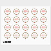 Kranssticker met vintage kersthollybessen ronde sticker (Vel)