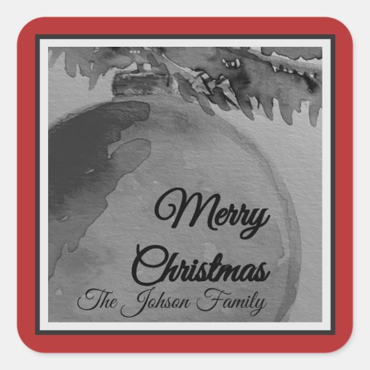 Kransversiering Kerstmis Vierkante Sticker (Voorkant)