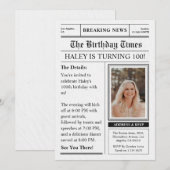 Krant 100e Verjaardag Fun Magazine Hoesje Foto Kaart (Voorkant / Achterkant)