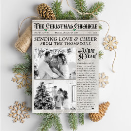 krant 2 foto wat een jaar kerst feestdagenkaart