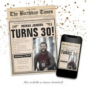  krant 30th Birthday Fun Aangepaste foto Kaart