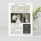 Krant 50ste verjaardagsfeest kaart (Staand voorkant)