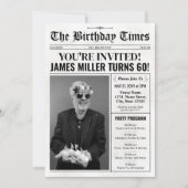 Krant 60e Verjaardagsfeest Uitnodiging & Programma (Voorkant)