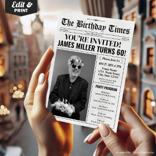 Krant 60e Verjaardagsfeest Uitnodiging & Programma