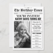 Krant 80e Verjaardag Uitnodigingen met Programma (Voorkant)