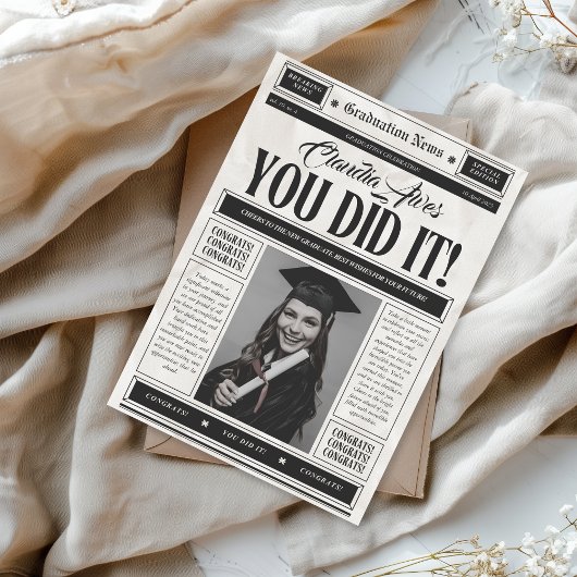  krant Afstuderen aankondiging Kaart