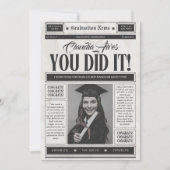  krant Afstuderen aankondiging Kaart (Voorkant)