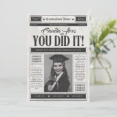  krant Afstuderen aankondiging Kaart (Staand voorkant)