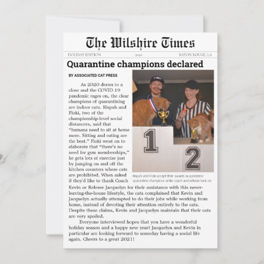 Krant als vakantie- of aankondigingskaart feestdagenkaart (Voorkant)